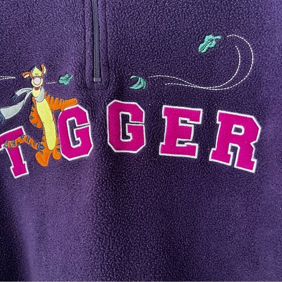 Vintage Disney Winnie The Pooh Embroidered Tigger Fleece in Purple size 2X - Picture 8 of 13